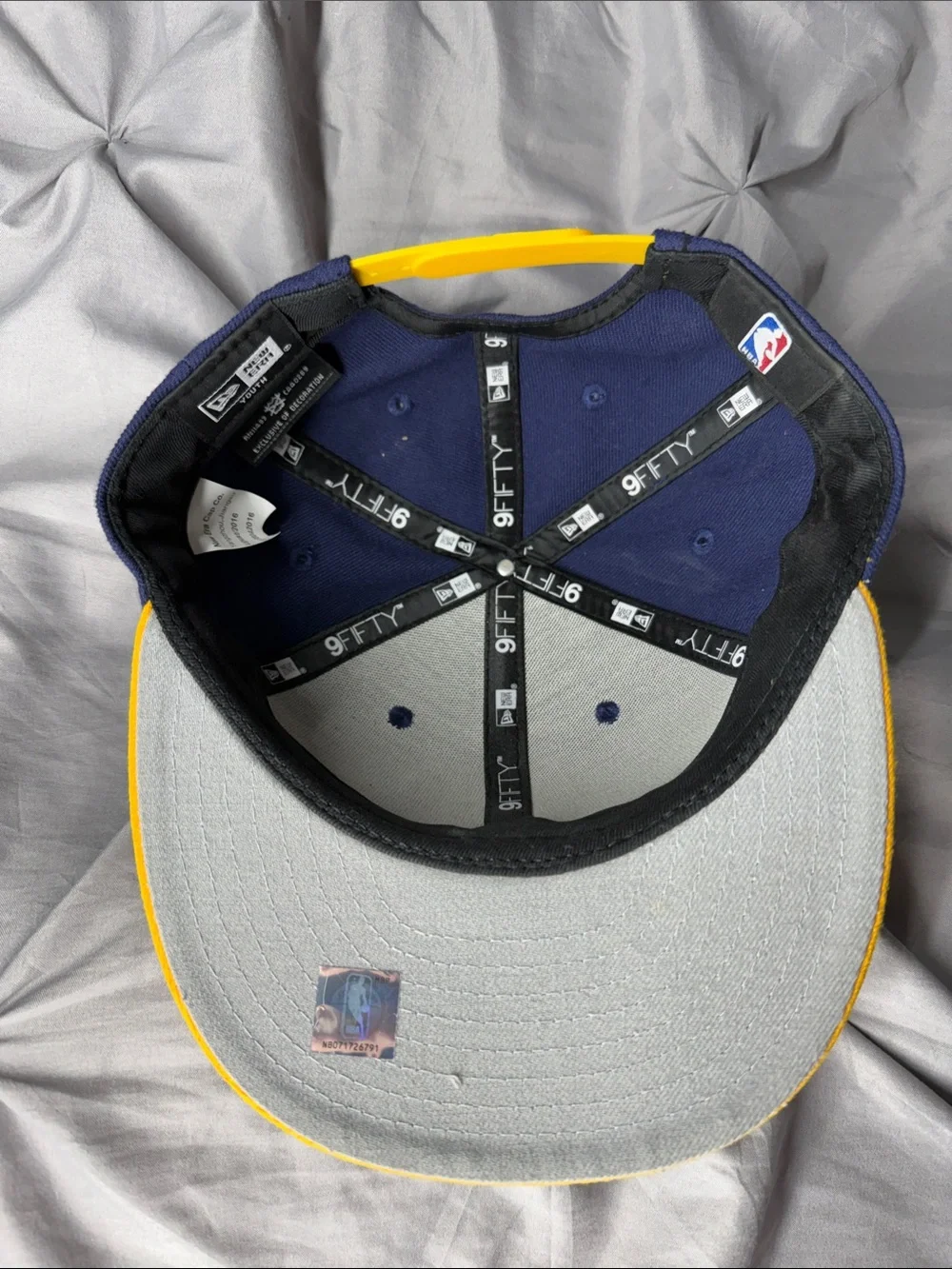 New Era Pacers Navy and Gold Flat Brim Snapback - Youth